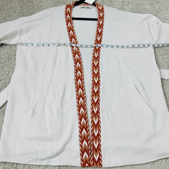 NEW NakedCashmere Aztec Trim Open Front Cardigan Sweater - Picture 6 of 8